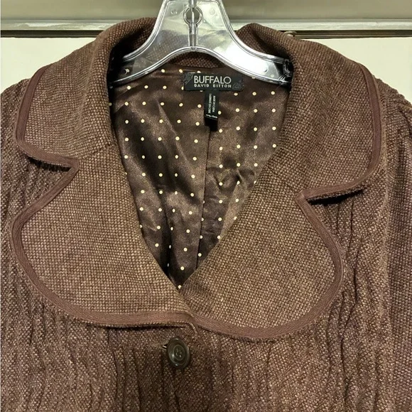 Buffalo David Bitton Brown Coat with patterned lining - Picture 3 of 11